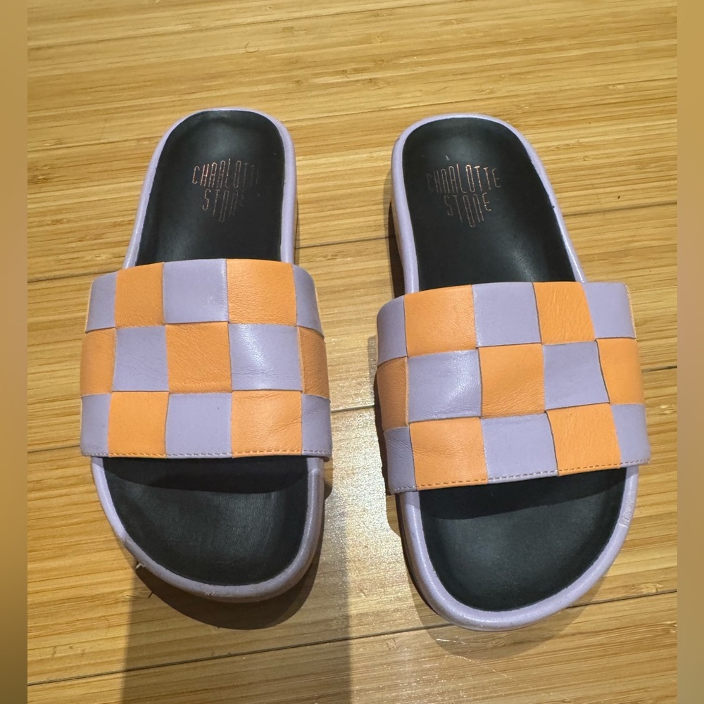 Charlotte Stone checker sandals